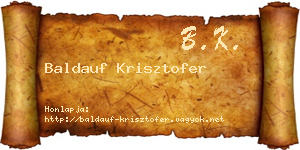 Baldauf Krisztofer névjegykártya